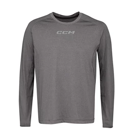 Koszulka męska CCM Non Compression LS Tee Grey Senior