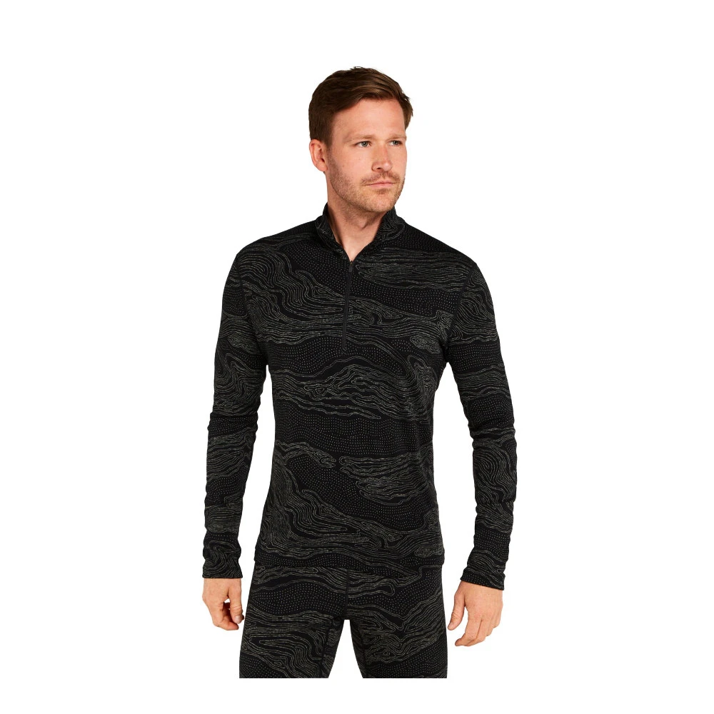 Koszulka męska Icebreaker Merino 260 Vertex LS Half Z Snow Guide Black/Galaxy/J