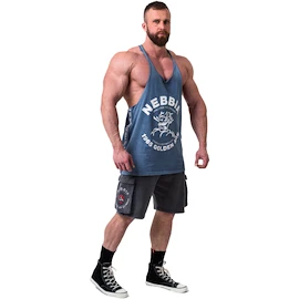 Koszulka męska Nebbia NEBBIA x OLYMPIA Washed Muscle Back Stringer GOLDEN AGE 791 blue