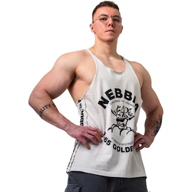 Koszulka męska Nebbia NEBBIA x OLYMPIA Washed Muscle Back Stringer GOLDEN AGE 791 light grey