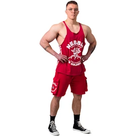Koszulka męska Nebbia NEBBIA x OLYMPIA Washed Muscle Back Stringer GOLDEN AGE 791 red