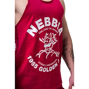 Koszulka męska Nebbia NEBBIA x OLYMPIA Washed Muscle Back Stringer GOLDEN AGE 791 red