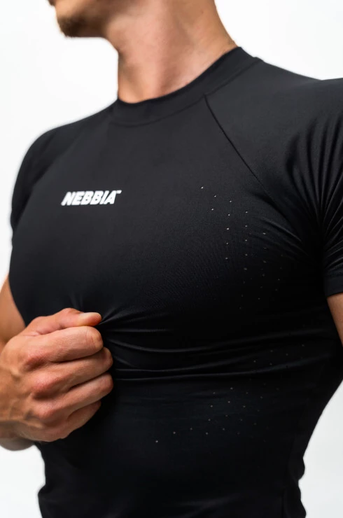 Koszulka męska Nebbia Performance+ Workout Compression T-shirt PERFORMANCE 346 black