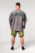 Koszulka męska Nebbia  Washed-off Oversized Heavyweight Cotton T-shirt NO SHORTCUTS 369 Light Grey