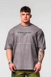 Koszulka męska Nebbia Washed-off Oversized Heavyweight Cotton T-shirt NO SHORTCUTS 369 Light Grey