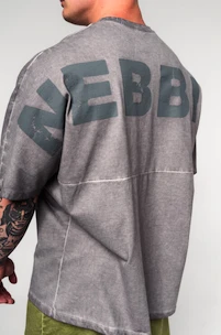 Koszulka męska Nebbia  Washed-off Oversized Heavyweight Cotton T-shirt NO SHORTCUTS 369 Light Grey