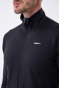 Kurtka męska Nebbia  Long sleeved w hoodie Sporty Zipper Jacket with side pockets “Control” 332 black M