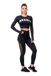 Legginsy damskie Nebbia Mesh leggings high waist 573 black