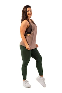 Legginsy damskie Nebbia  Organic Cotton Ribbed High Waist Leggings 405 dark green XS