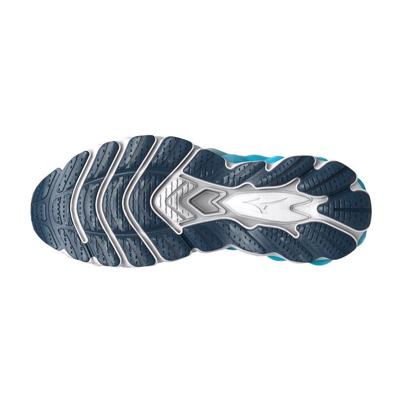 Męskie buty do biegania Mizuno  Wave Sky 8 Blue Wing Teal / Neo Silver / River Blue  UK 9,5