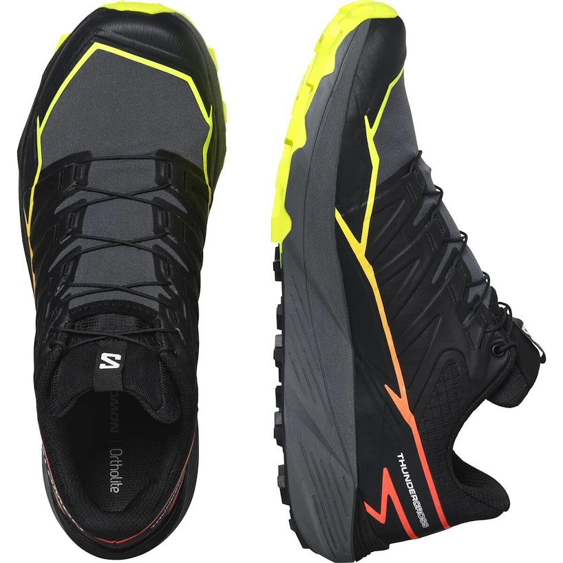 Męskie buty do biegania Salomon Thundercross  Black / Quiet Shade / Neon Flame  UK 10,5