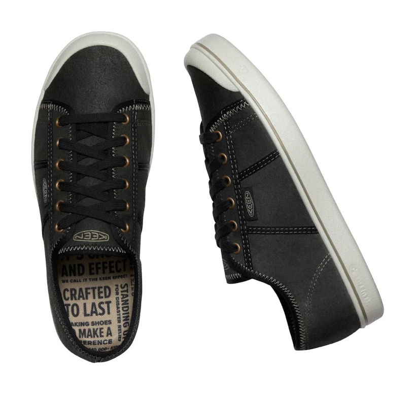 Męskie buty outdoorowe Keen Eldon Harvest Sneaker Lea Black/Silver Birch  US 8,5