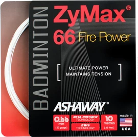 Naciąg rakiety do badmintona Ashaway ZyMax 66 Fire Power White