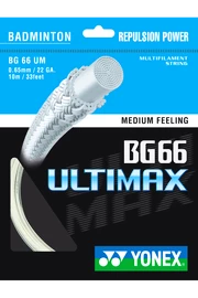 Naciąg rakiety do badmintona Yonex BG 66 Ultimax White (0.65 mm)
