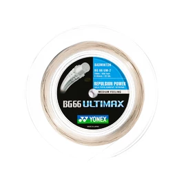 Naciąg rakiety do badmintona Yonex BG 66 Ultimax White (0.65 mm) - 200 m