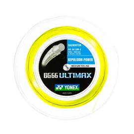 Naciąg rakiety do badmintona Yonex BG 66 Ultimax Yellow (0.65 mm) - 200 m
