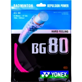 Naciąg rakiety do badmintona Yonex BG 80 Pink (12 m)