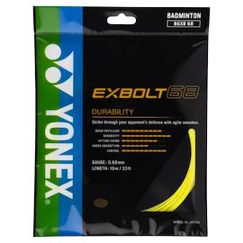 Naciąg rakiety do badmintona Yonex Exbolt 68 Yellow (10 m)