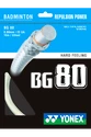 Naciąg rakiety do badmintona Yonex  Micron BG80 White (0.68 mm)