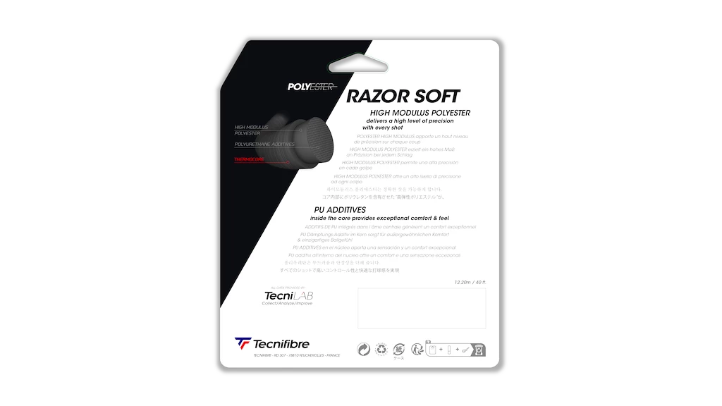 Naciąg tenisowy Tecnifibre  Razor Soft Carbon 12 m