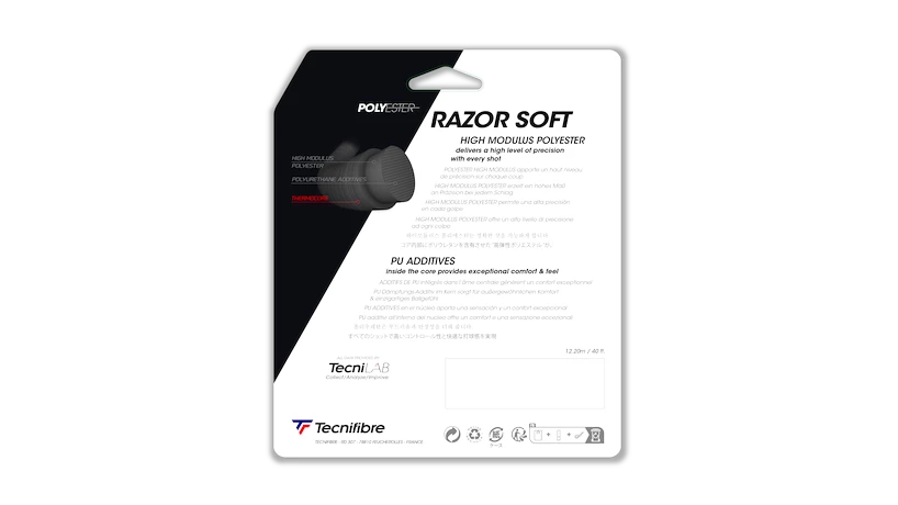 Naciąg tenisowy Tecnifibre  Razor Soft Carbon 12 m  1,25 mm