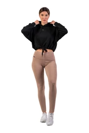Nebbia Prążkowane legginsy z wysokim stanem z bawełny organicznej 405 w kolorze brązowym