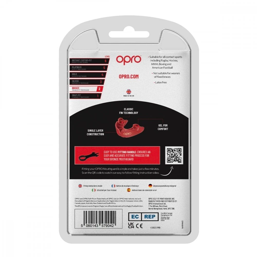 Ochraniacz na zęby Opro  BRONZE Red Senior