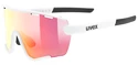 Okulary sportowe Uvex  Sportstyle 236 Small Set White Mat/Mirror Red (Cat. 2) + Clear (CAT. 0)