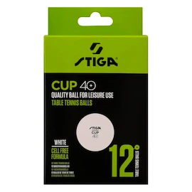 Piłki Stiga Cup 40+ ABS White 12 Pack