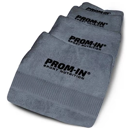 Ręcznik frotte Prom-IN w kolorze szarym z czarnym haftem