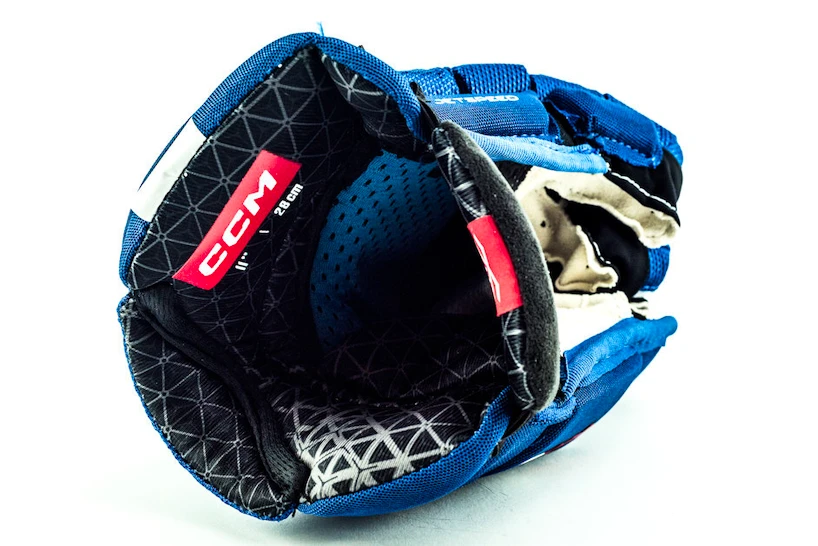 Rękawice hokejowe CCM JetSpeed FT6 Royal/White Junior 12 cali
