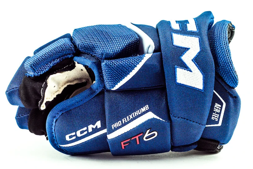 Rękawice hokejowe CCM JetSpeed FT6 Royal/White Junior 12 cali