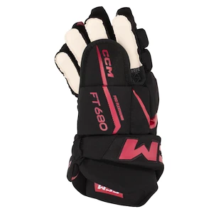 Rękawice hokejowe CCM JetSpeed FT680 Black/Red Senior
