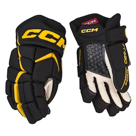 Rękawice hokejowe CCM JetSpeed FT680 Black/Sunflower Junior