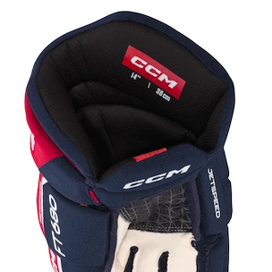 Rękawice hokejowe CCM JetSpeed FT680 Navy/Red/White Senior