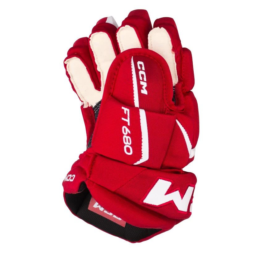 Rękawice hokejowe CCM JetSpeed FT680 Red/White Junior 11 cali