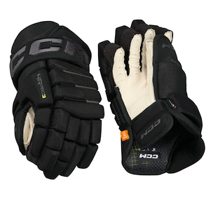 Rękawice hokejowe CCM Tacks 4 ROLL PRO 3 Black/Grey Senior 14 cali