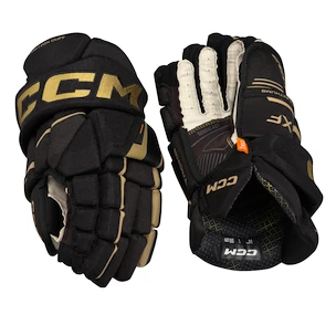 Rękawice hokejowe CCM Tacks XF Black/Gold Senior 15 cali