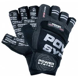 Rękawiczki fitness Power System Power Grip czarno-szare