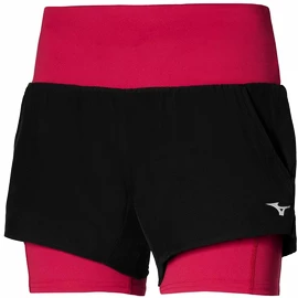 Spodenki damskie Mizuno 2 in 1 4.5 Short/Black/Persian Red