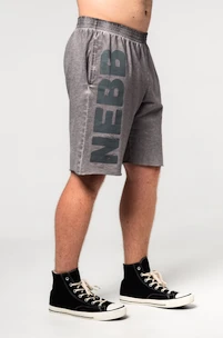 Spodenki męskie Nebbia  Washed-off Gym Sweatshorts NO BS 367 Light Grey