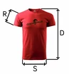 T-shirt męski Basic Czech Virus w kolorze czerwonym