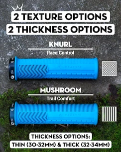 Uchwyty na kierownicę PEATY'S  Monarch knurl thick slate (pgm-knl-thk-slt-20)