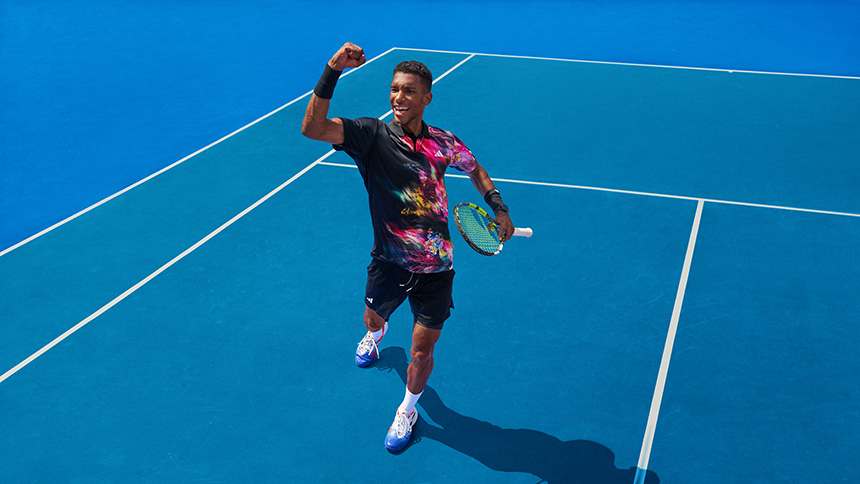 Félix Auger-Aliassime w odzieży tenisowej adidas Melbourne 2023
