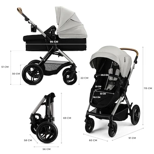 Wózek miejski Kinderkraft Moov 2 XL Moonlight Grey