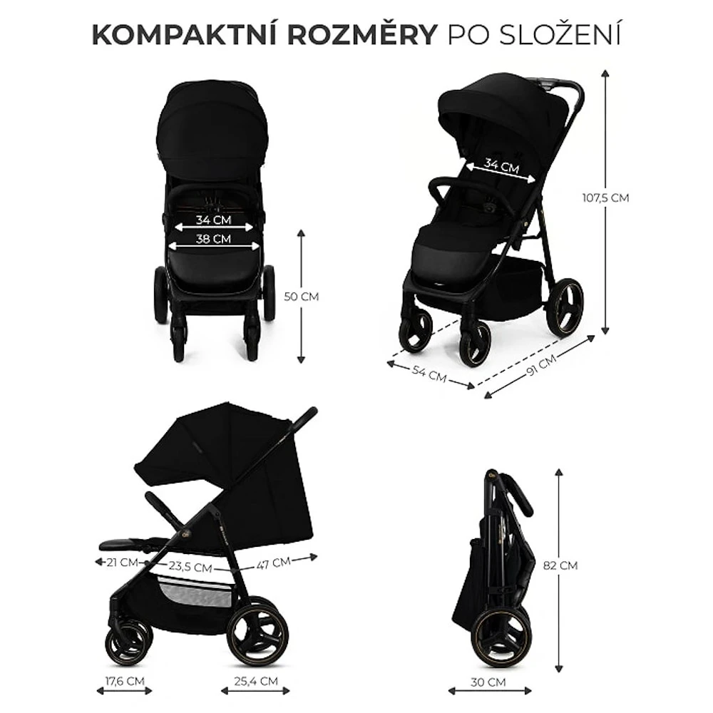 Wózek miejski Kinderkraft Trig 3  Onyx Black