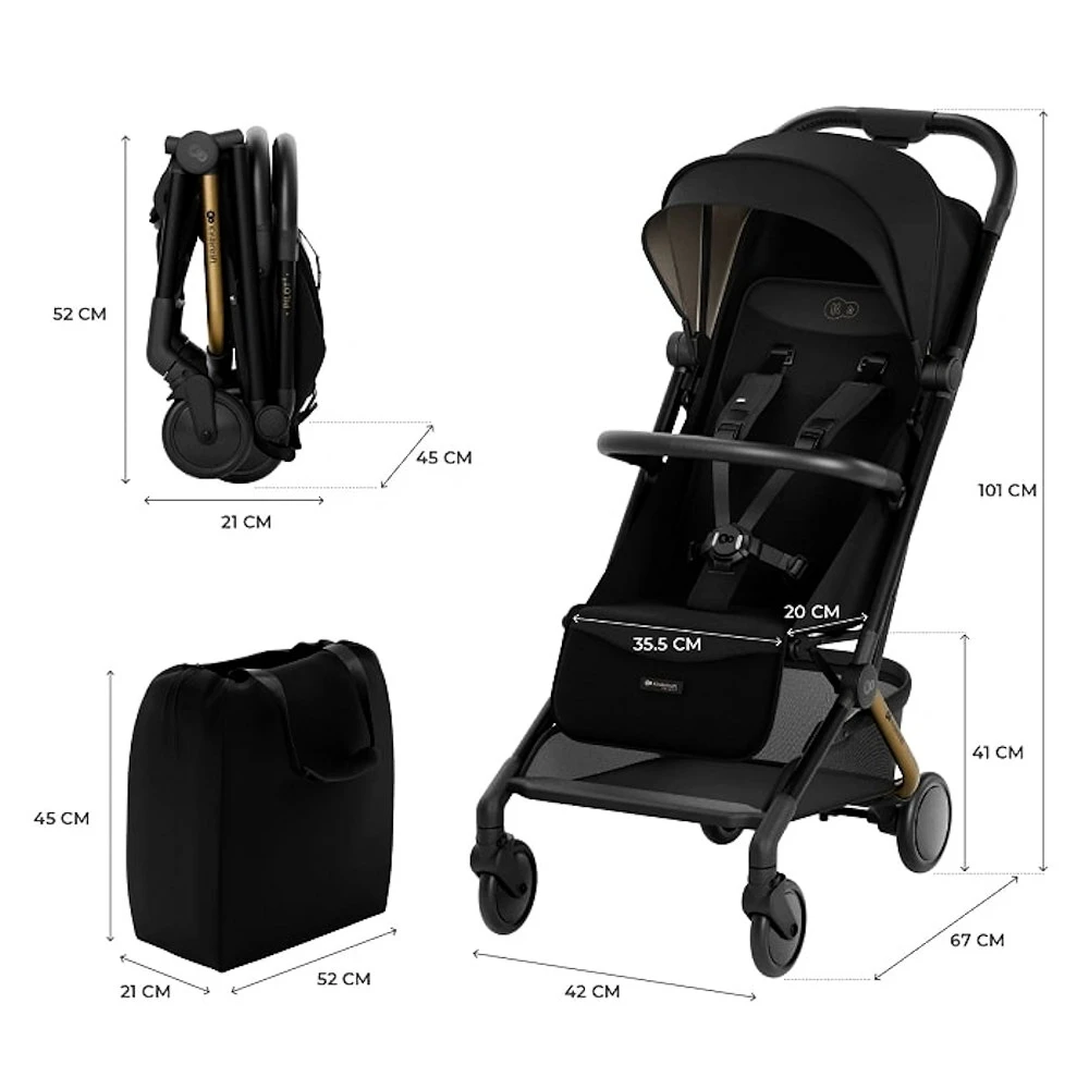 Wózek spacerowy do samolotu Kinderkraft Pilot 2 Midnight Black