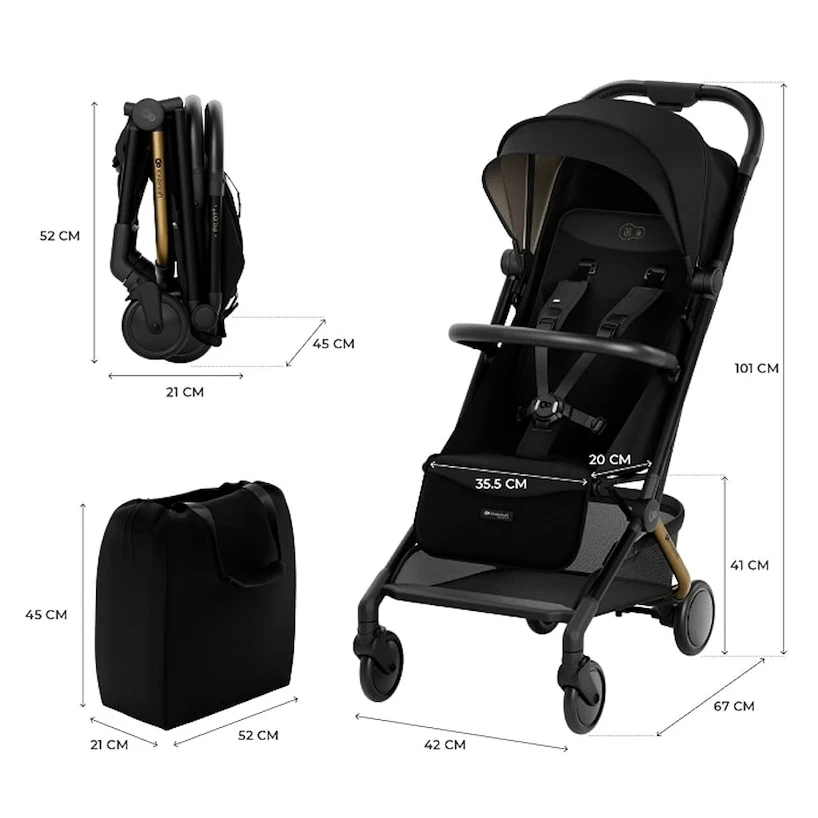 Wózek spacerowy do samolotu Kinderkraft Pilot 2 Midnight Black