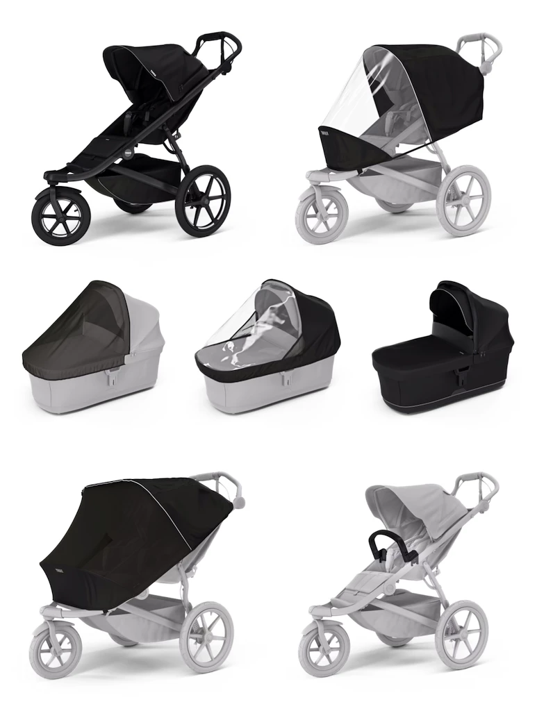 Wózek sportowy Thule Urban Glide 3 Black + Bassinet Black SET 7in1