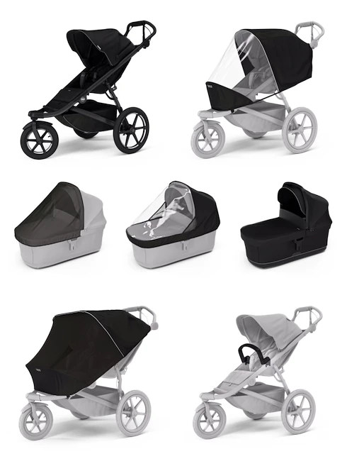 Wózek sportowy Thule Urban Glide 3 Black + Bassinet Black SET 7in1